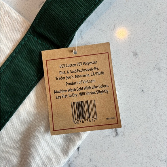 Trader Joe's Mini Canvas Tote Bag -Green - Picture 3 of 3
